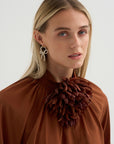 Adam - Organic Silk Blouse, Brick
