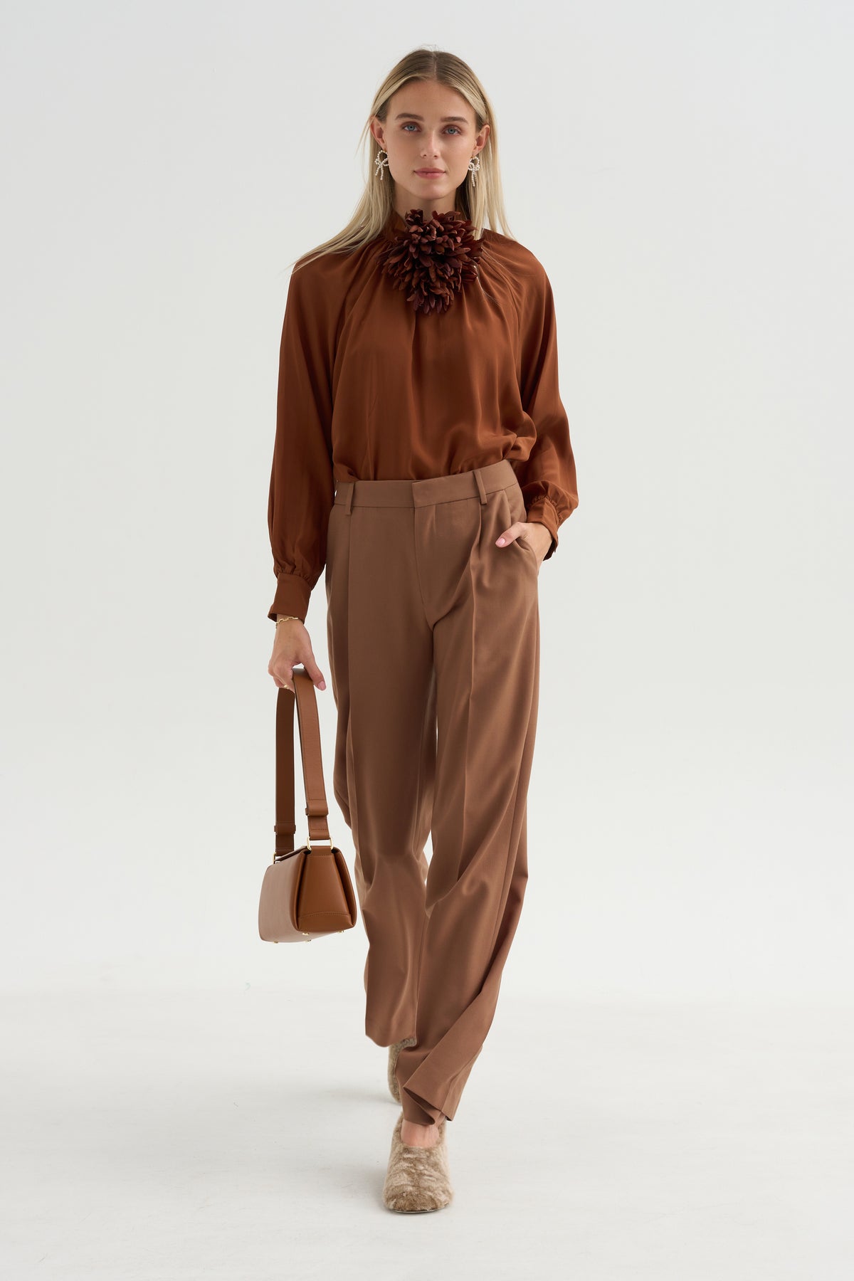 Adam - Organic Silk Blouse, Brick