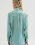Joseph - Striped Lurex Shirt, Blue Stripe