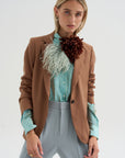 Joseph - Striped Lurex Shirt, Blue Stripe