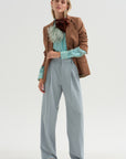Joseph - Striped Lurex Shirt, Blue Stripe