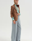 Joseph - Striped Lurex Shirt, Blue Stripe