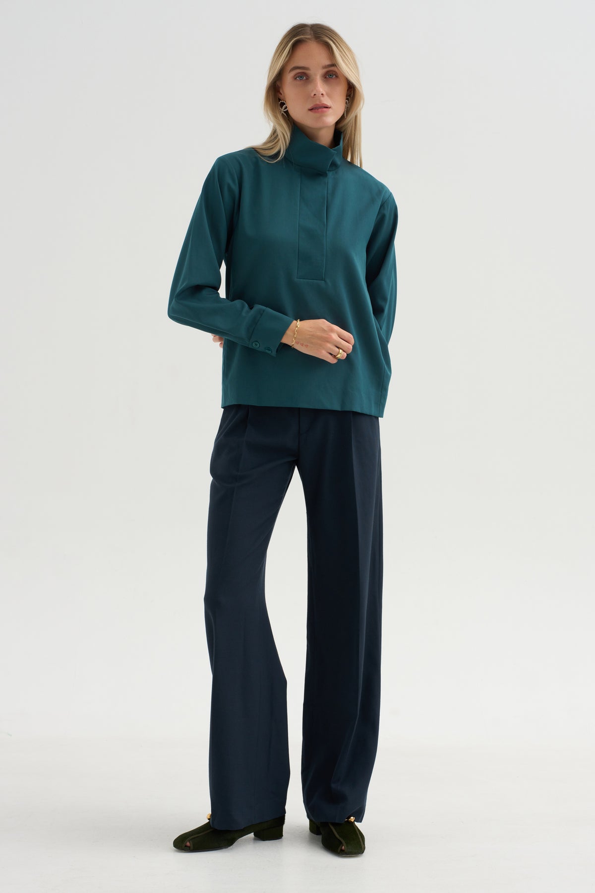 Marius - Wool Gabardine Tunic, Green