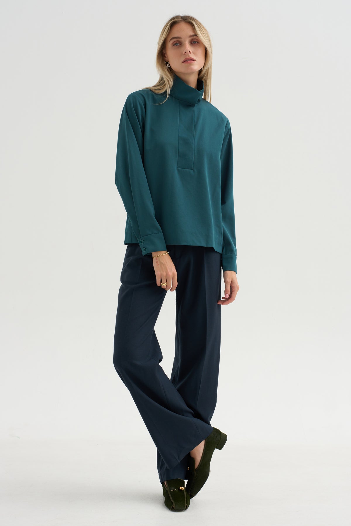 Marius - Wool Gabardine Tunic, Green
