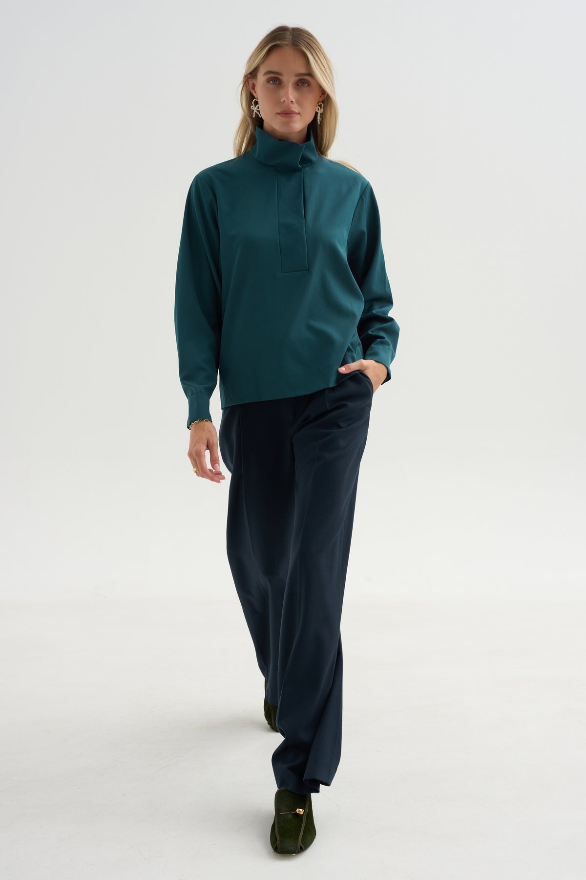 Marius - Wool Gabardine Tunic, Green