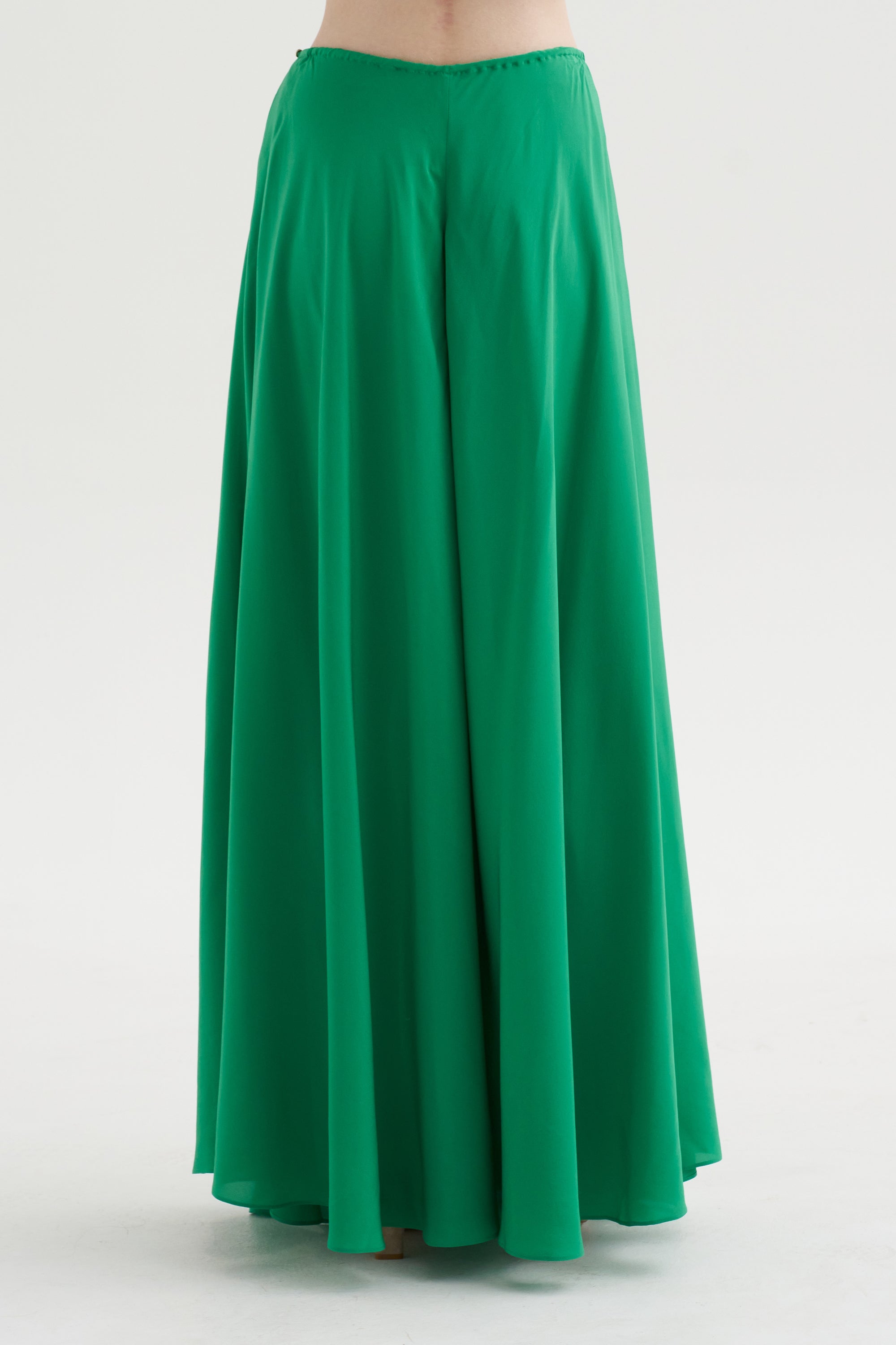 Ludlow - Long silk Crepe Skirt, Green