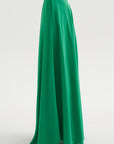 Ludlow - Long silk Crepe Skirt, Green