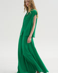 Ludlow - Long silk Crepe Skirt, Green