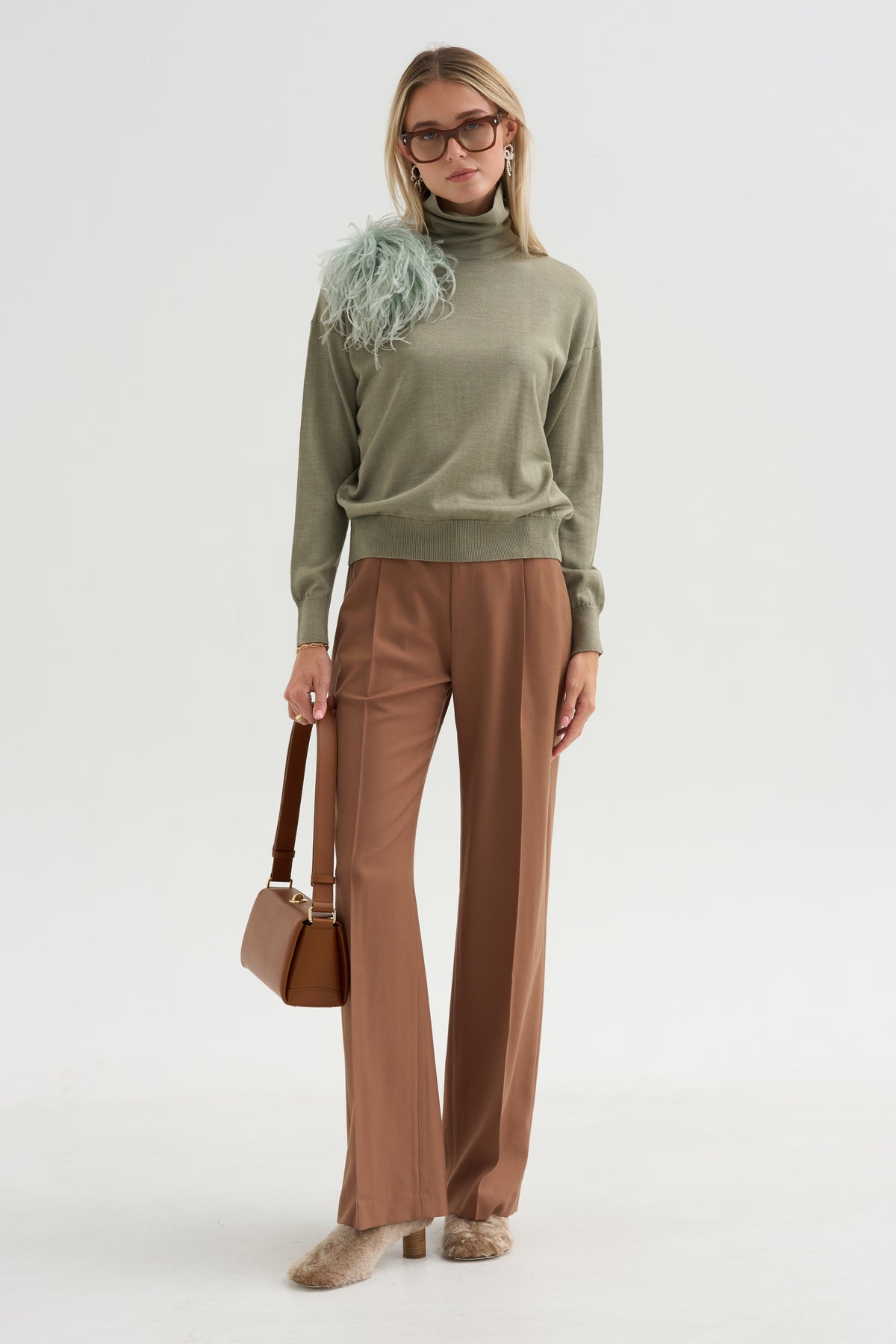 Alban - Wool &amp; Silk Turtleneck, Khaki