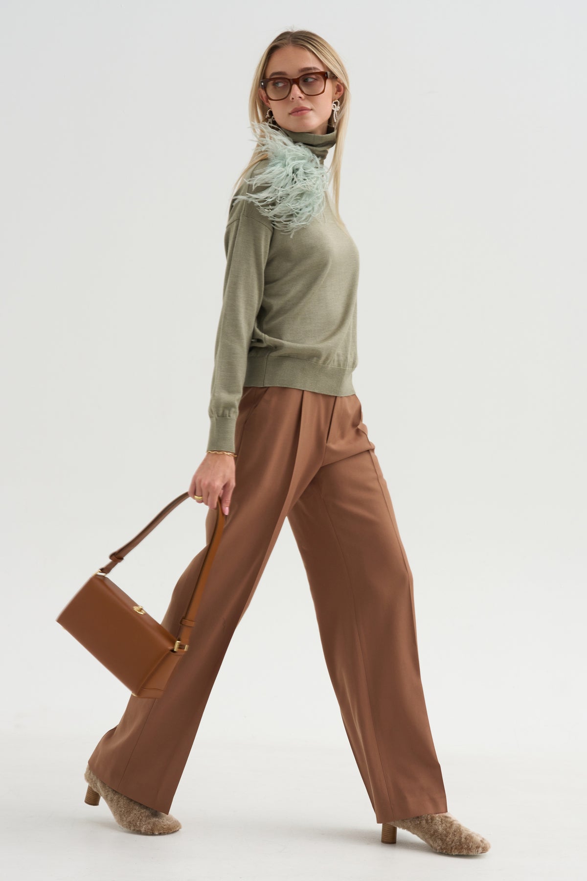 Alban - Wool &amp; Silk Turtleneck, Khaki
