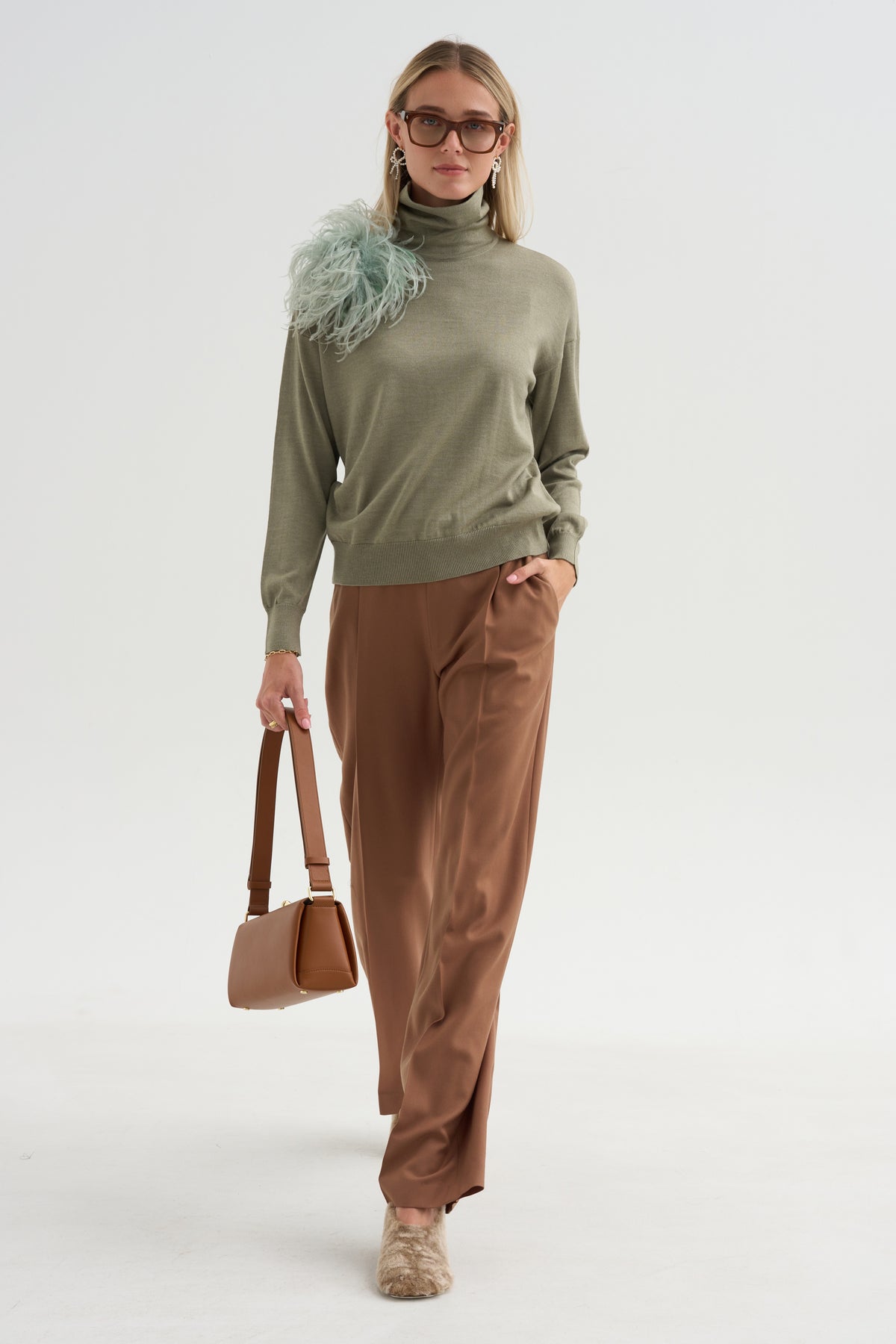 Alban - Wool &amp; Silk Turtleneck, Khaki