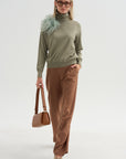 Alban - Wool & Silk Turtleneck, Khaki