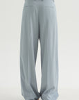 Damien - Pleated Pants In Wool Gabardine, Ice Blue