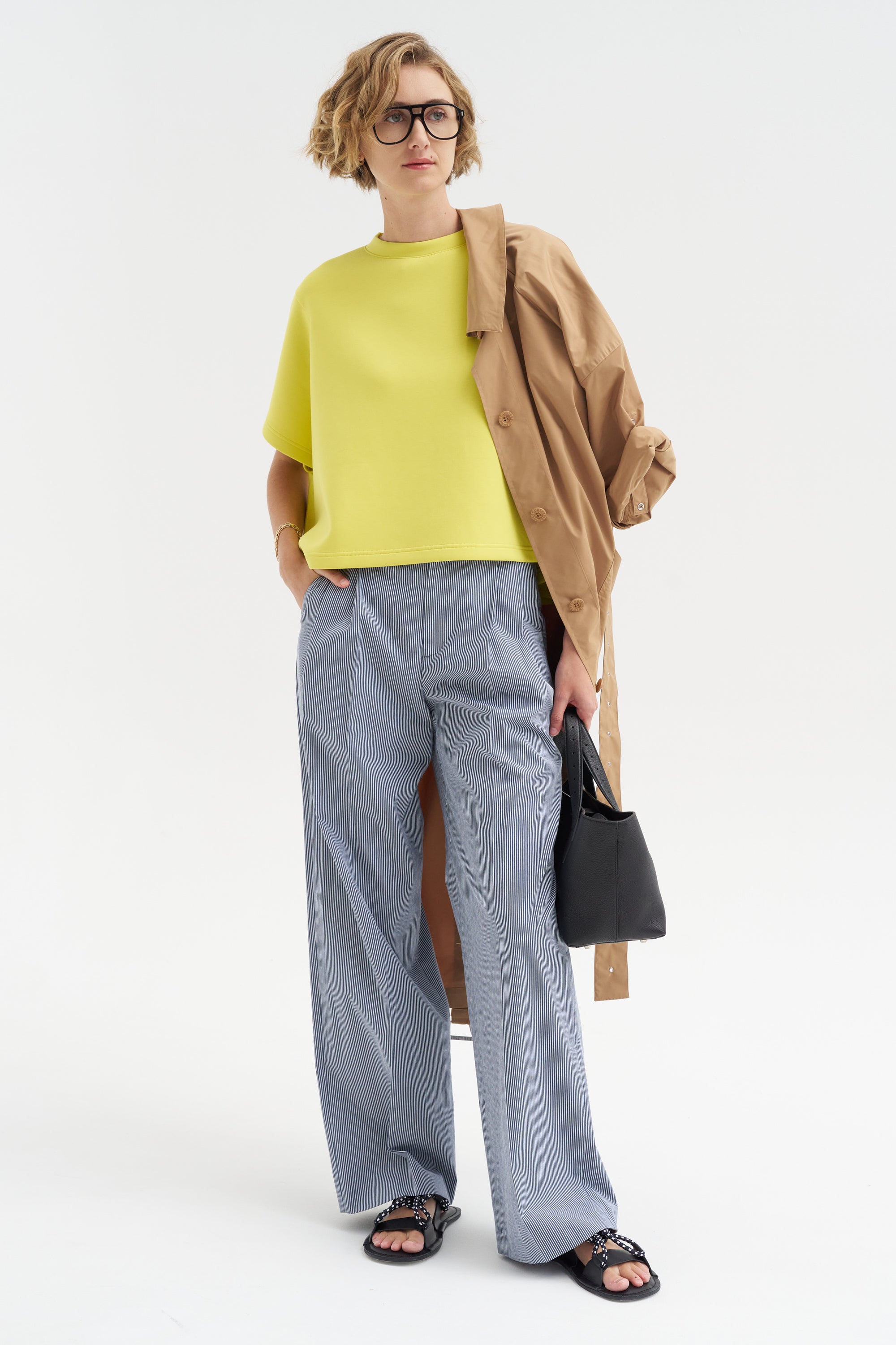 Margate - Striped Cotton Pants, Navy &amp; Ivory