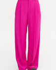 Falmouth - Viscose And Acetate Front Pleats Pants, Fuchsia