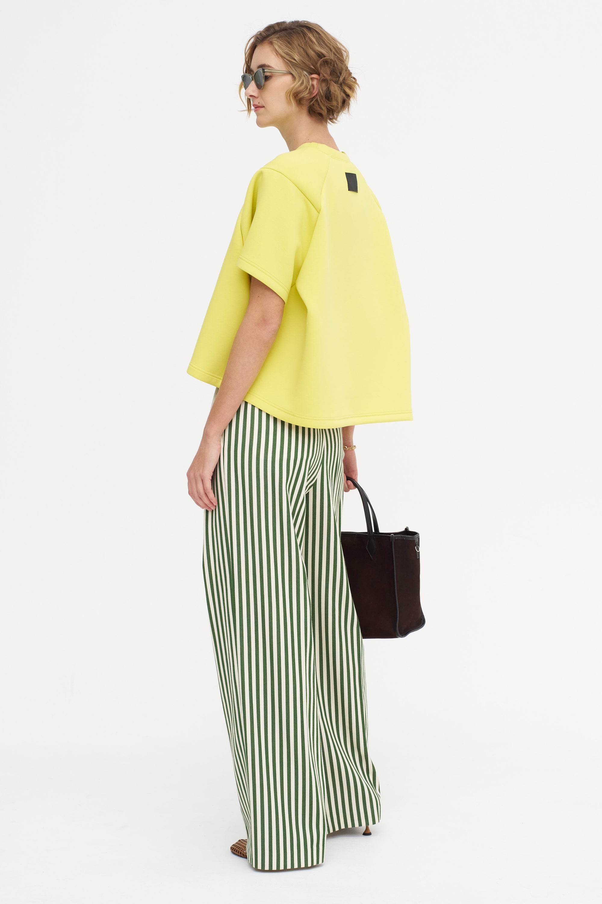 Malvern - Wool And Cotton Pants, Green &amp; Ivory