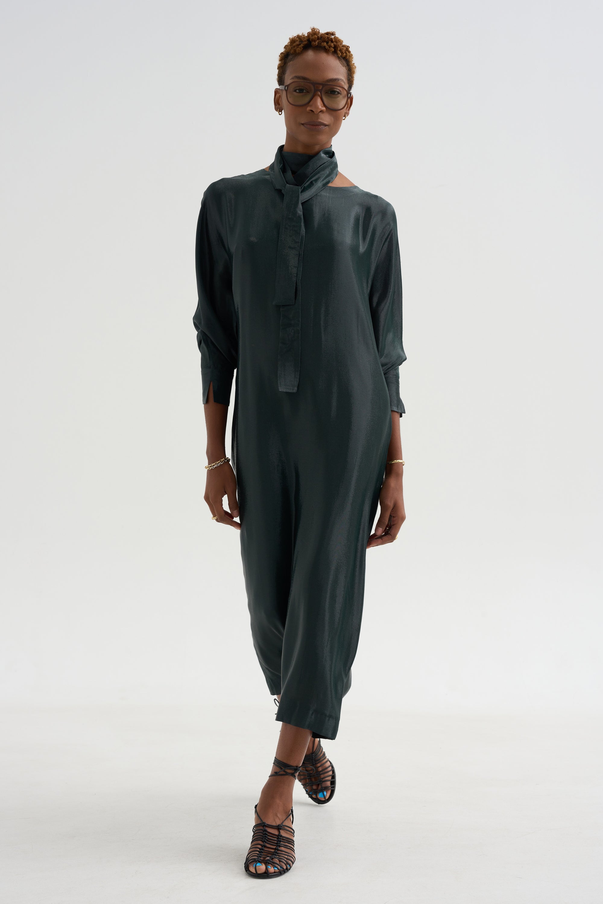 Ludo - Silk And Lurex Dress, Black