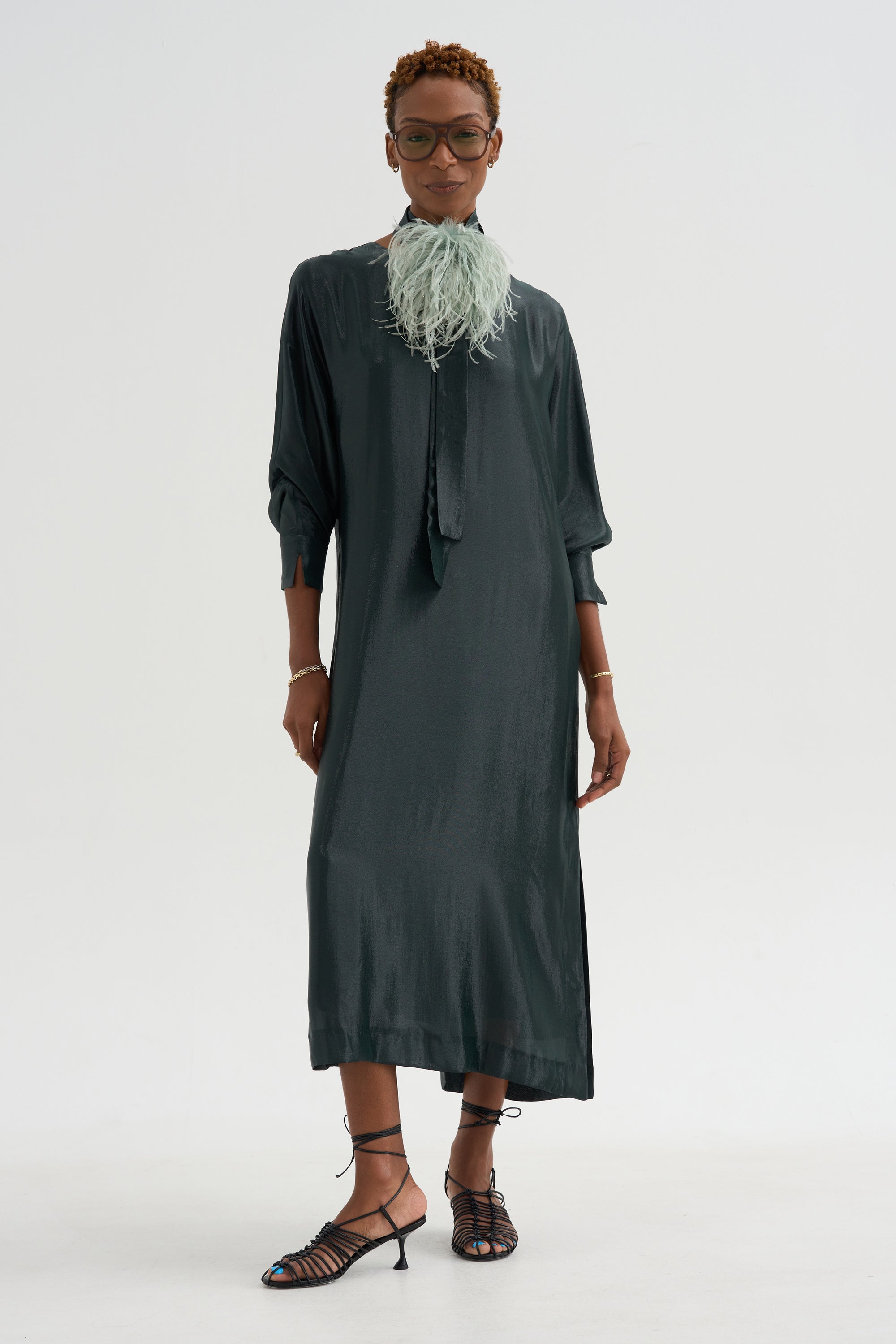 Ludo - Silk And Lurex Dress, Black