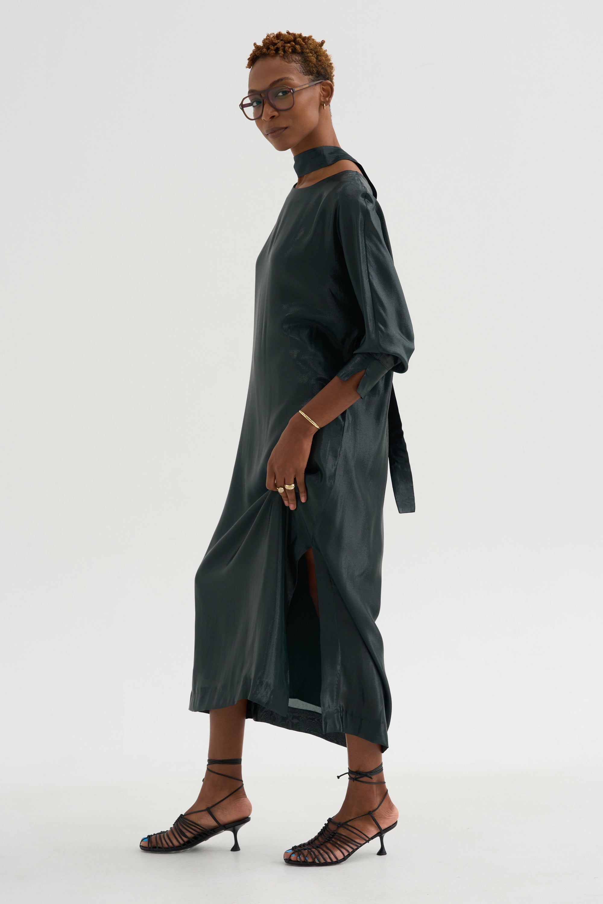 Ludo - Silk And Lurex Dress, Black