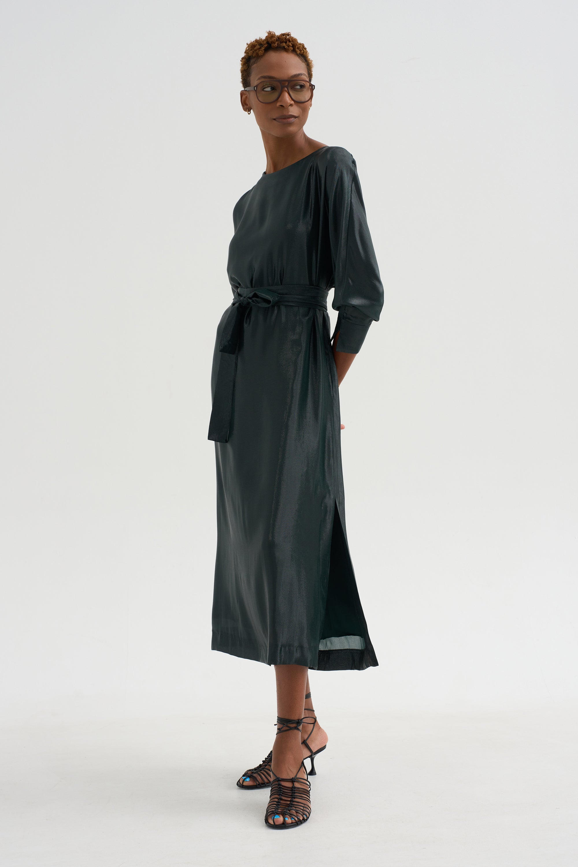 Ludo - Silk And Lurex Dress, Black