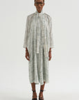 Simon - Printed Silk Dress Organ, Ivory