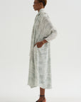 Simon - Printed Silk Dress Organ, Ivory