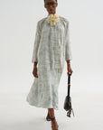 Simon - Printed Silk Dress Organ, Ivory