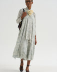 Simon - Printed Silk Dress Organ, Ivory