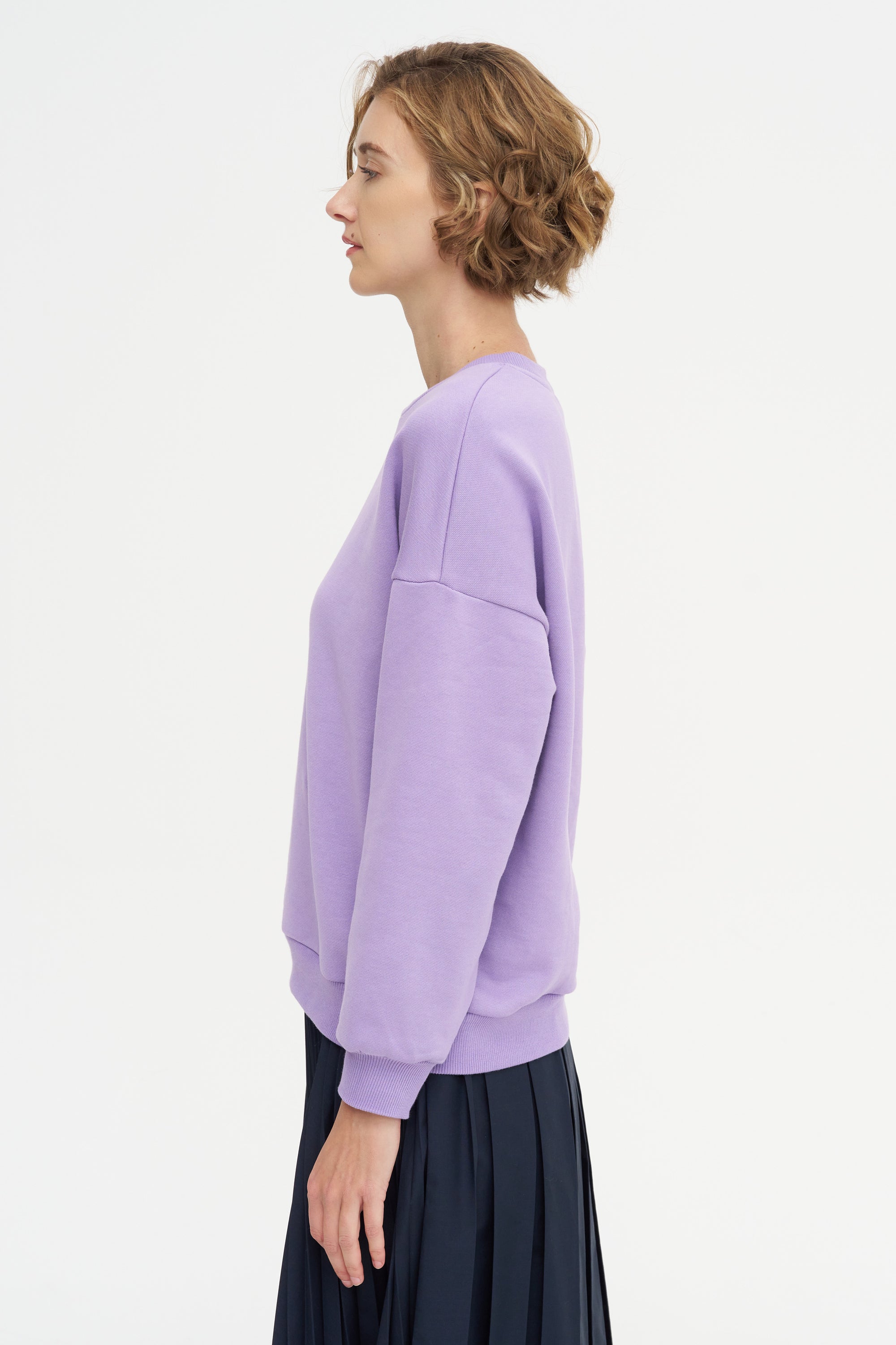 Alnwick - Japanese Cotton Sweater, Lilac