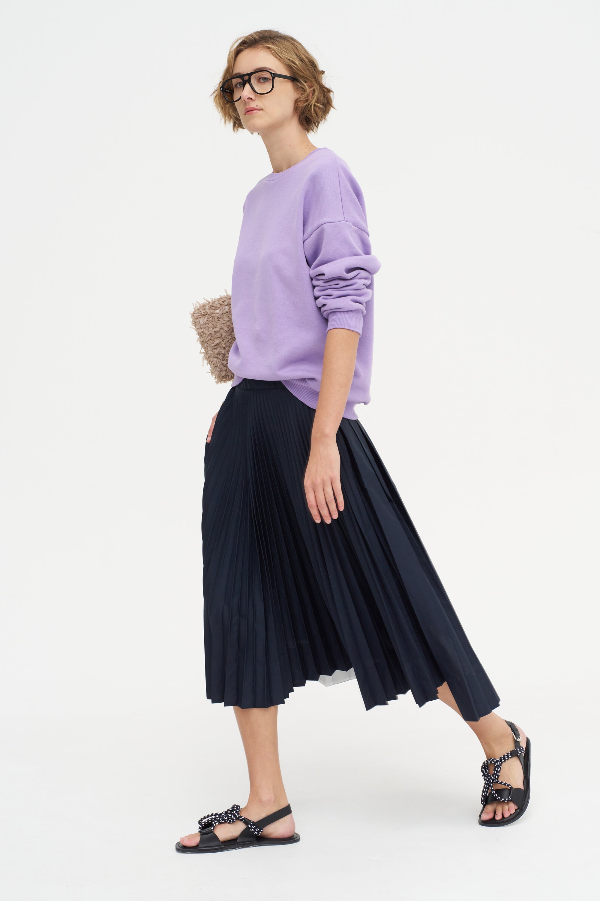 Alnwick - Japanese Cotton Sweater, Lilac