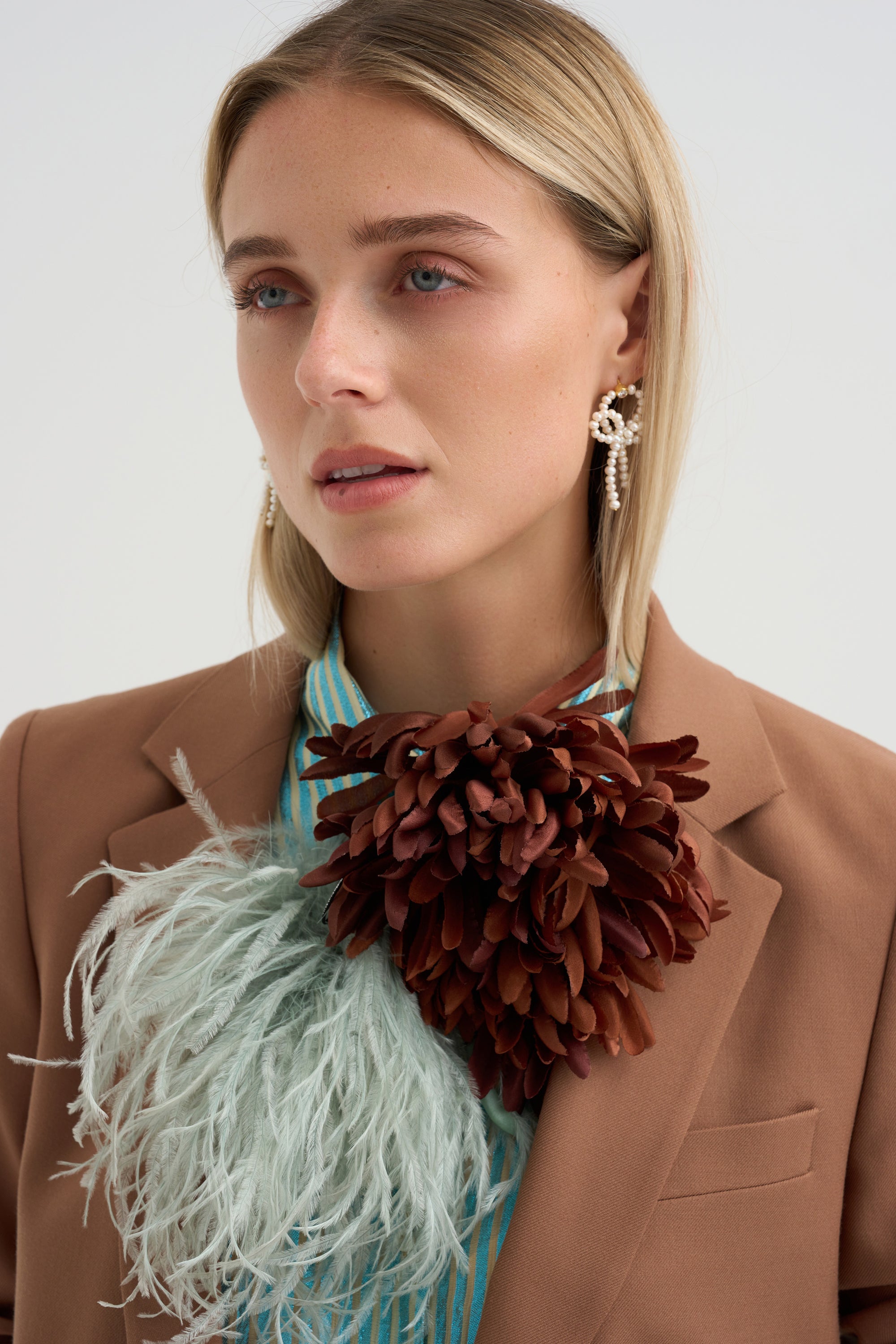 Meryl - Ostrich Feather Brooch
