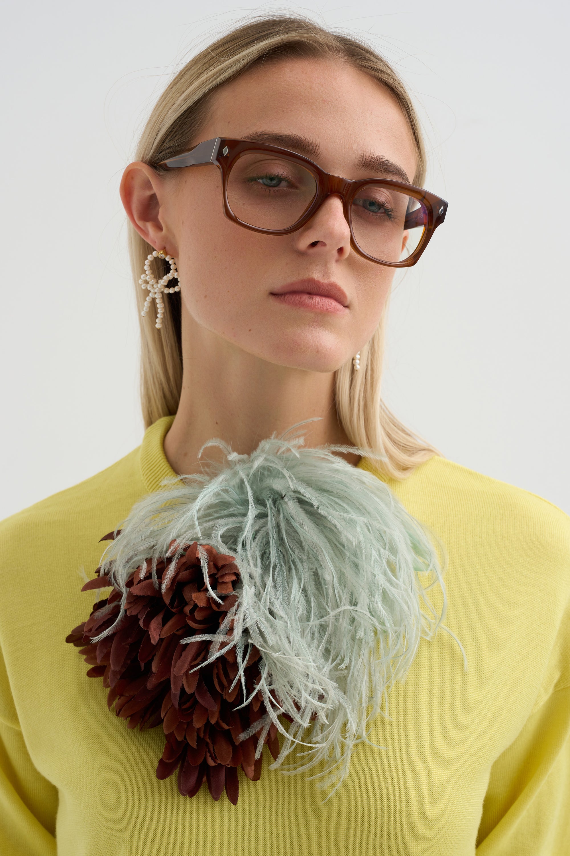Meryl - Ostrich Feather Brooch
