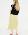 Plaster Pleats Solid Skirt, Light Green