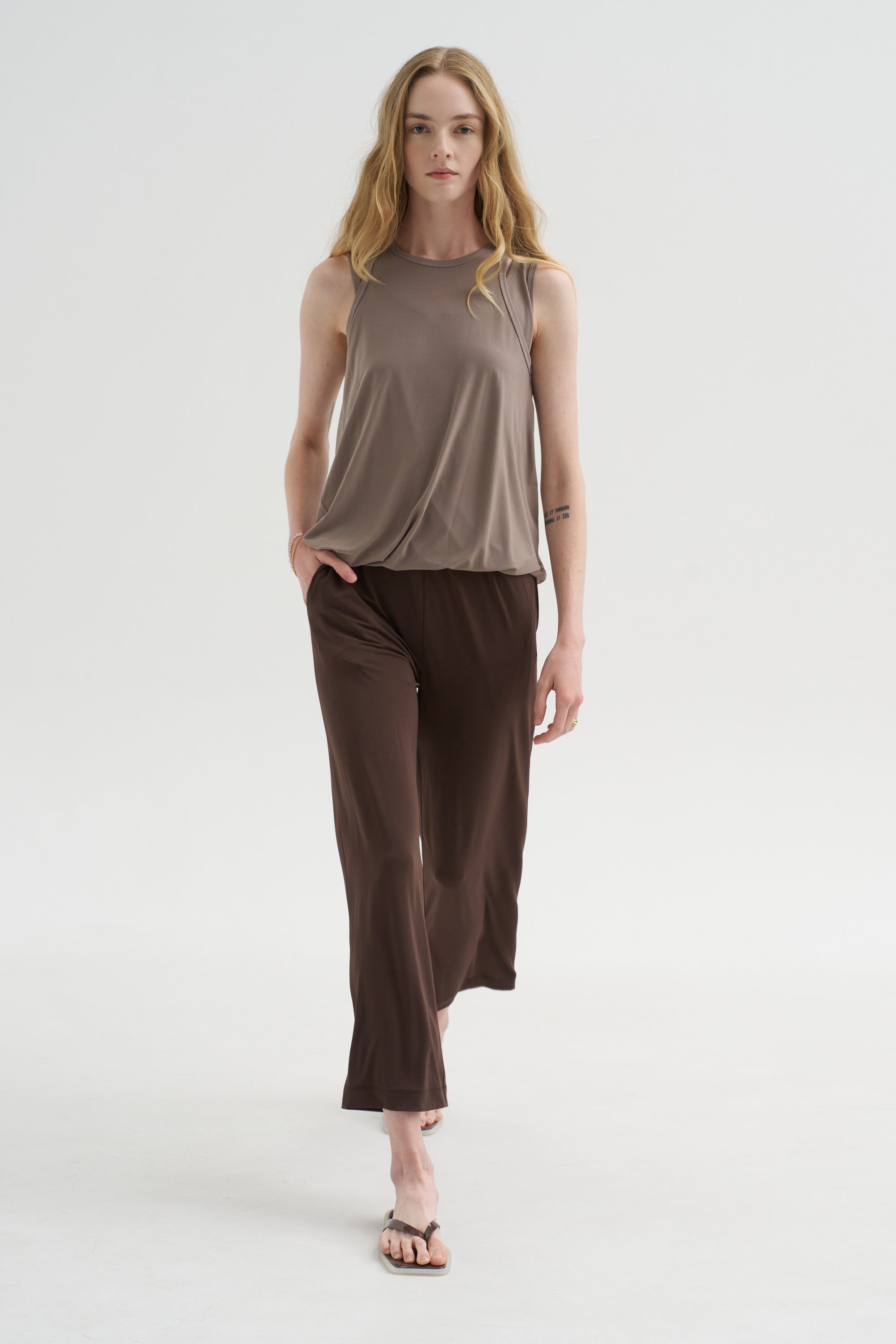 Drape Jersey - 66 Pants, Dark Brown
