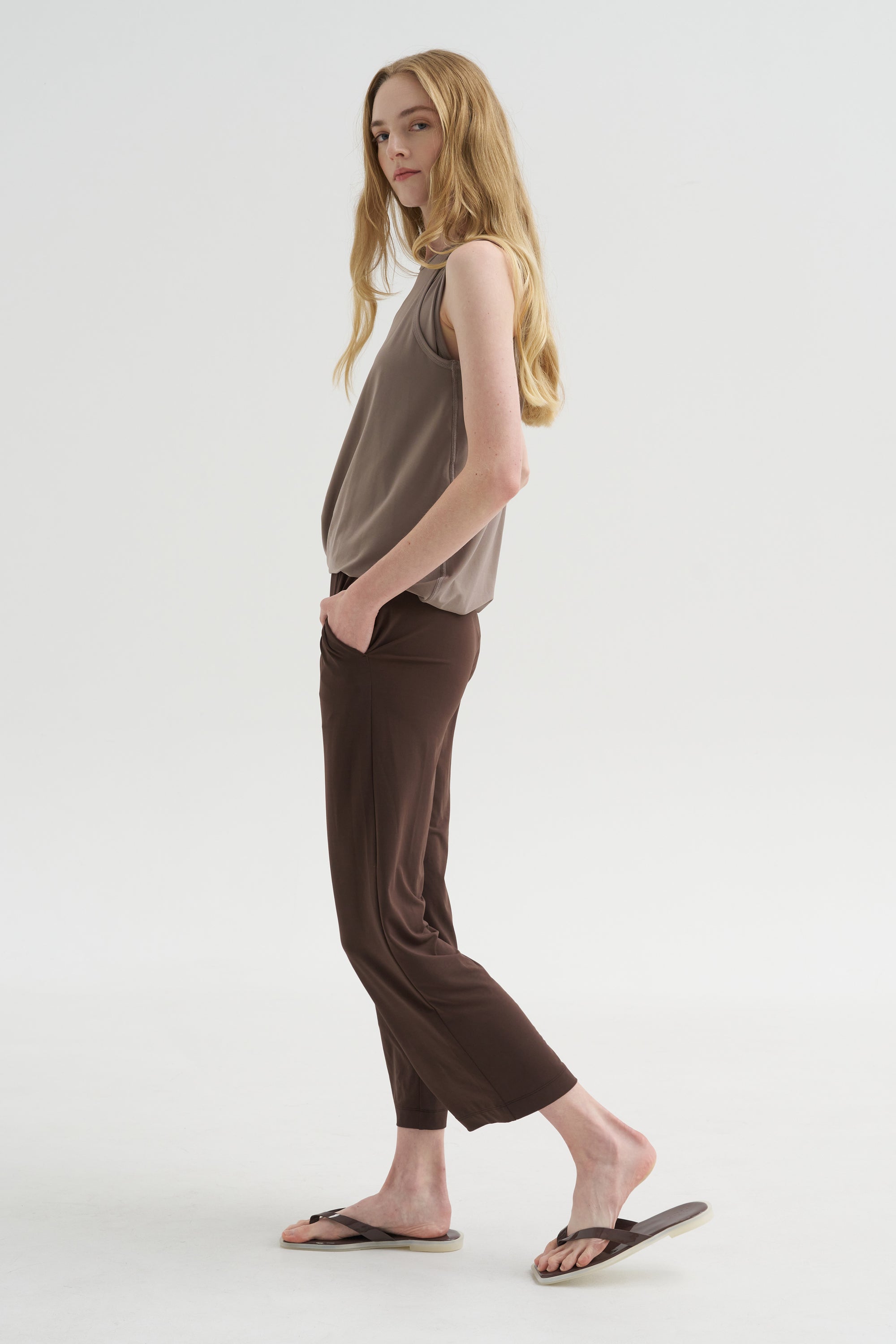 Drape Jersey - 66 Pants, Dark Brown