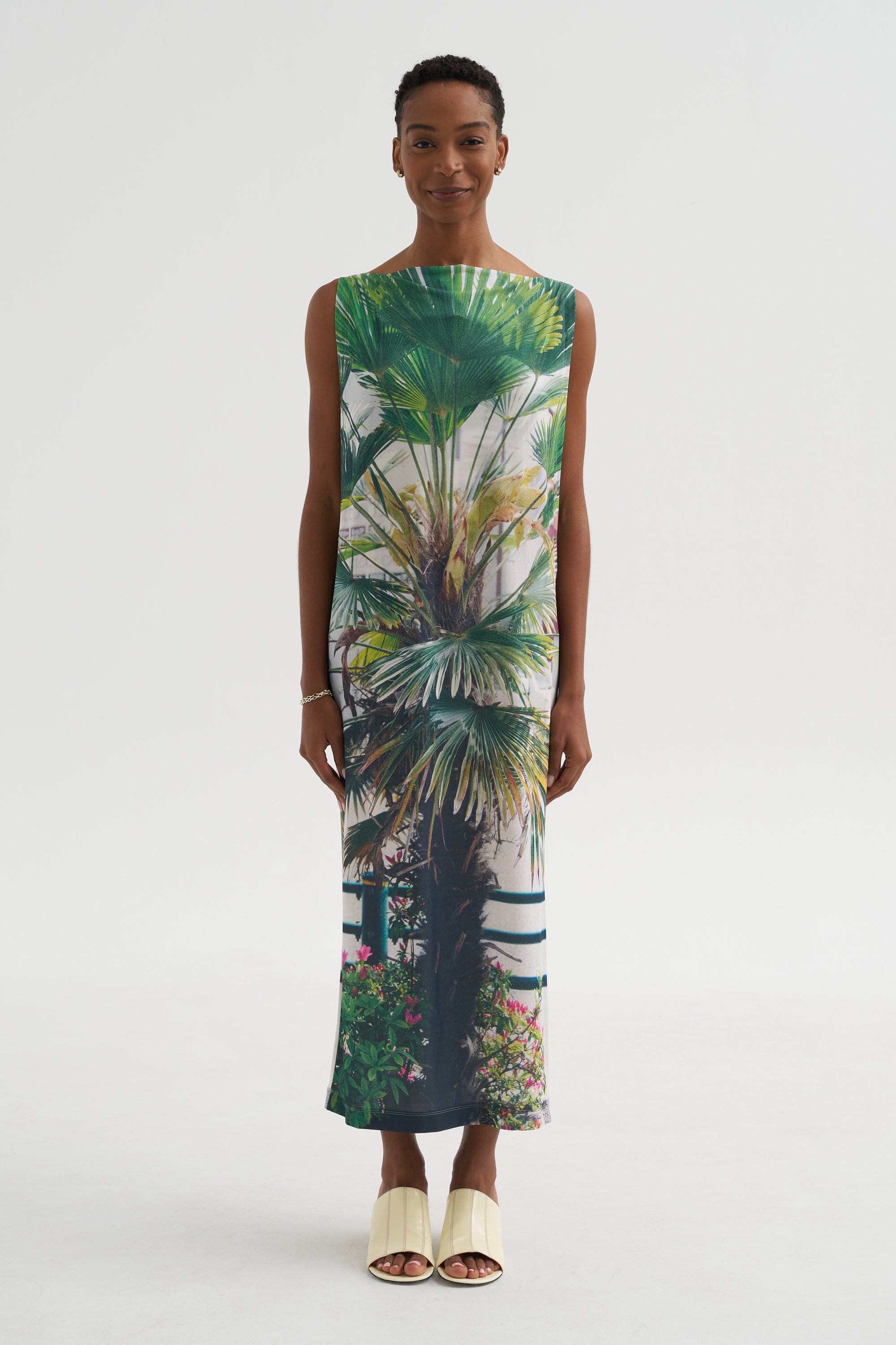 Urban Jungle Jersey, Green Hued Kick Pleat Urban Jungle Jersey, Green Hued Kick Pleat