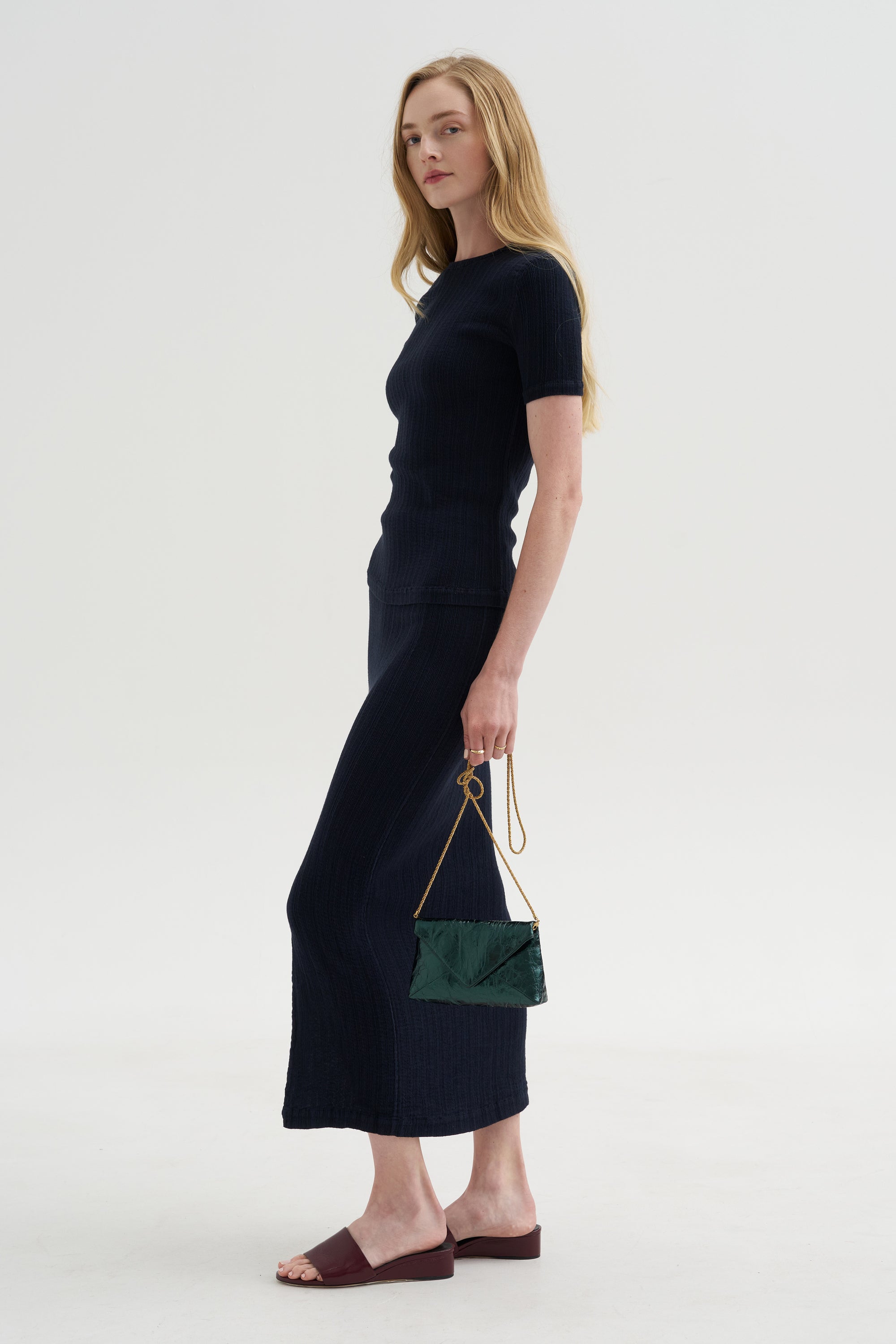 Rill Skirt, Dark Navy