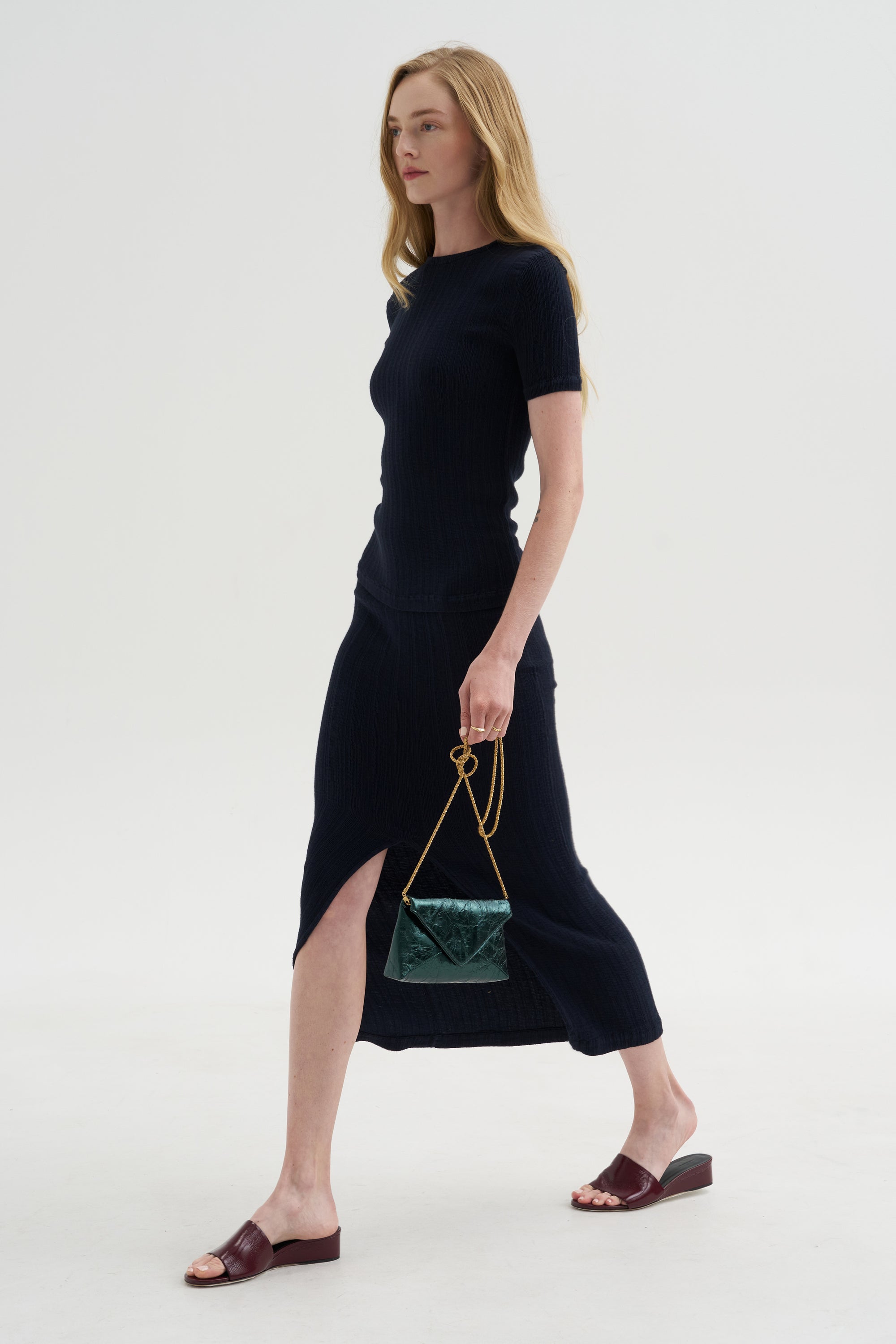 Rill Skirt, Dark Navy