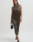 Glossed Panels Pleats, Gray