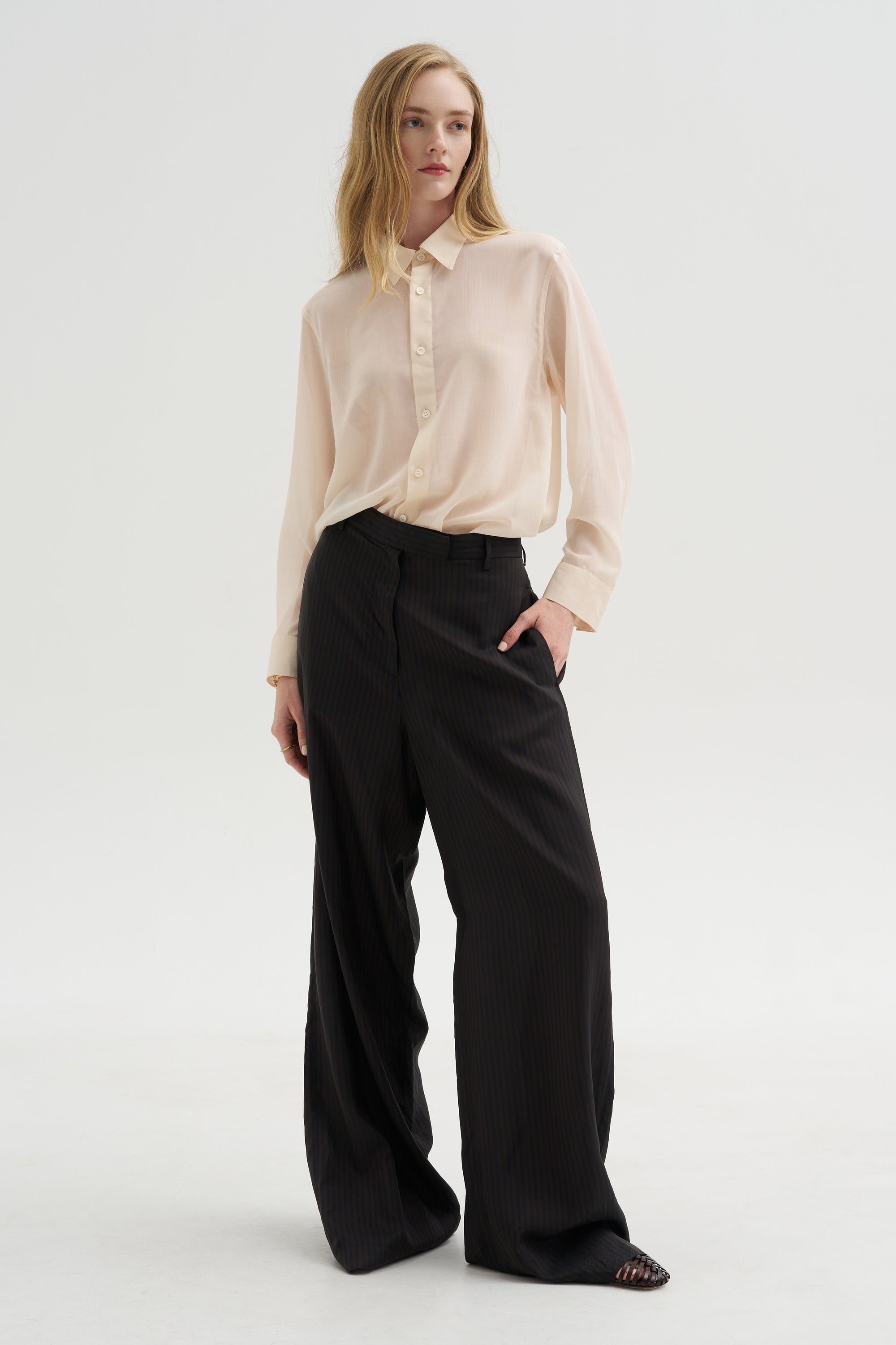 Sheer Wool Top, Off White