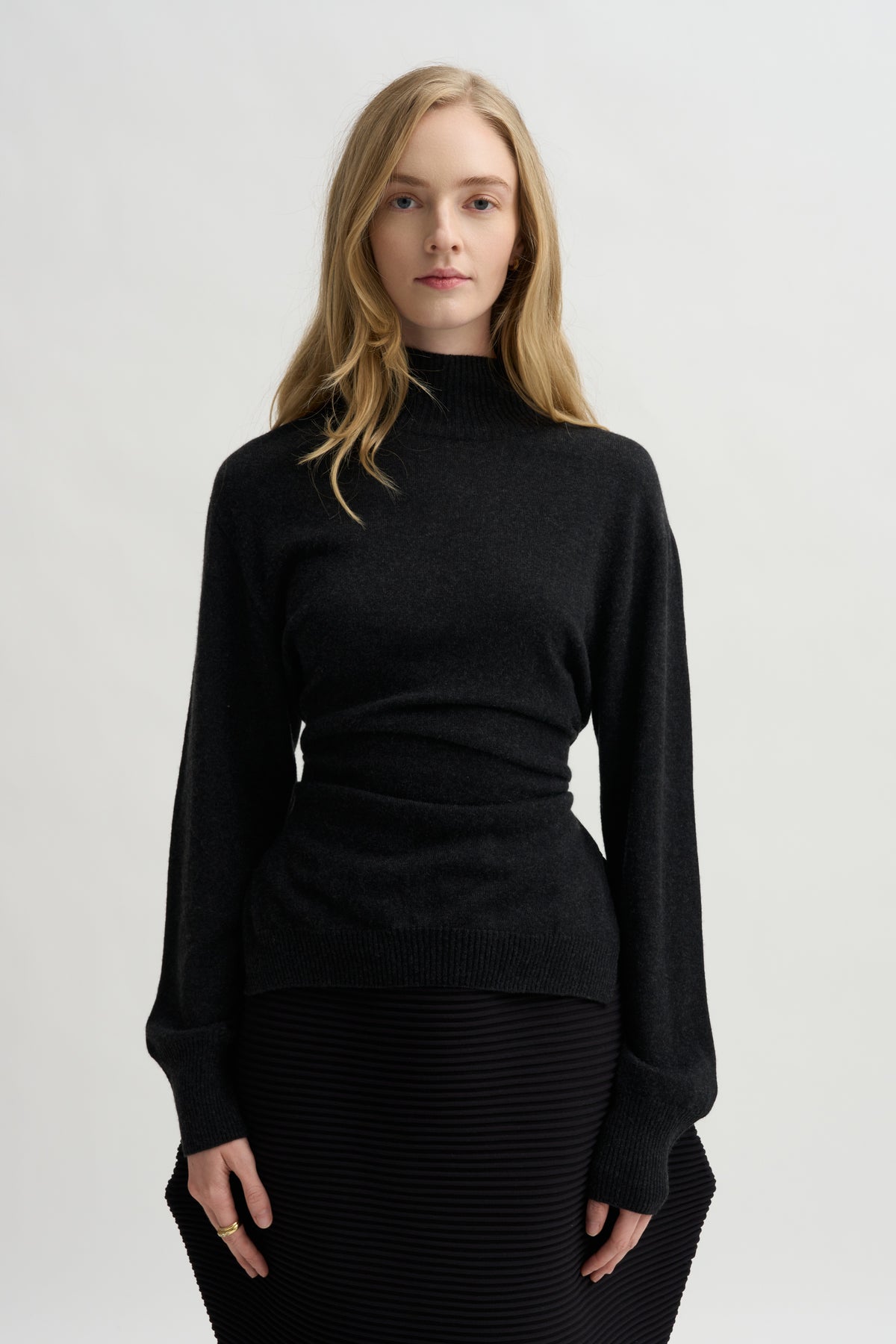 Silk Cashmere Knit, Charcoal