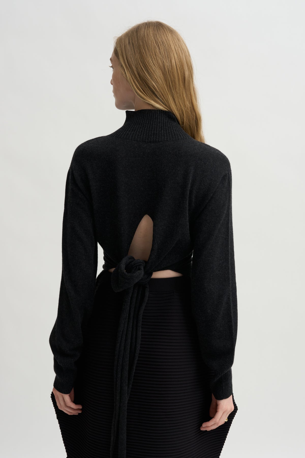 Silk Cashmere Knit, Charcoal