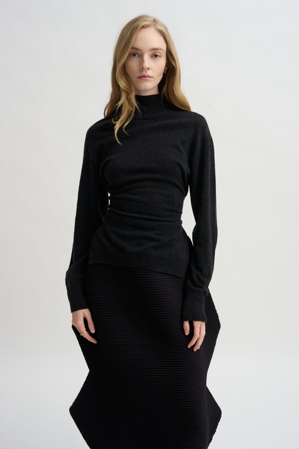 Silk Cashmere Knit, Charcoal