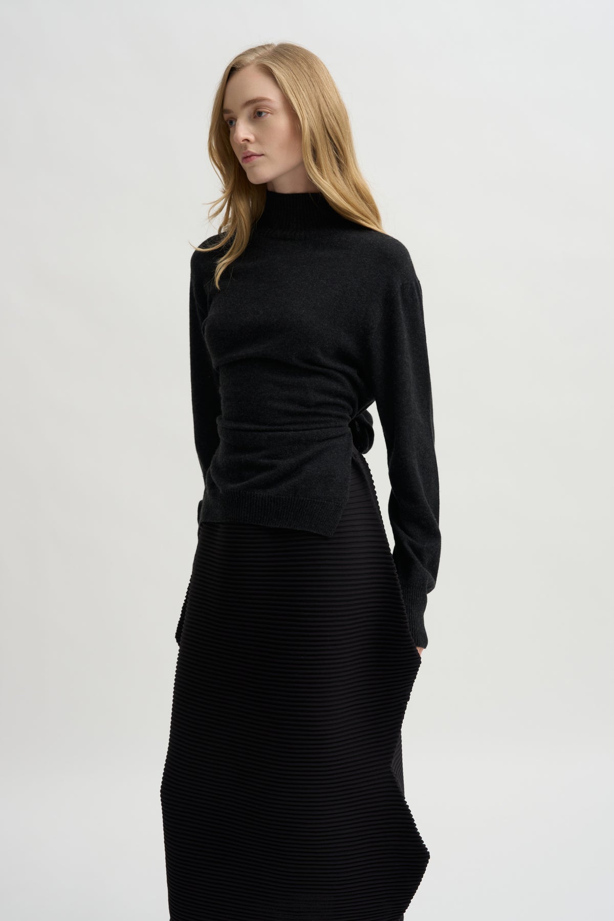 Silk Cashmere Knit, Charcoal