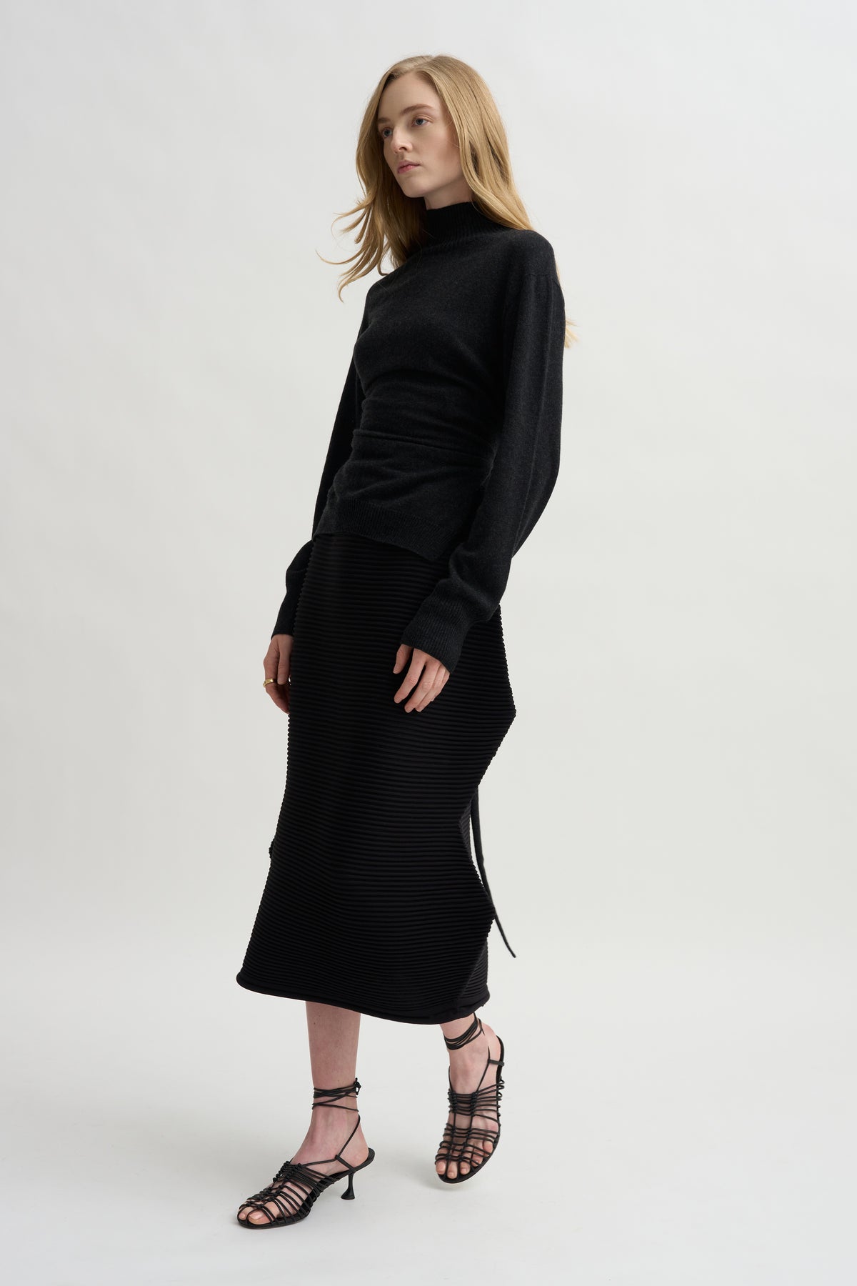 Silk Cashmere Knit, Charcoal