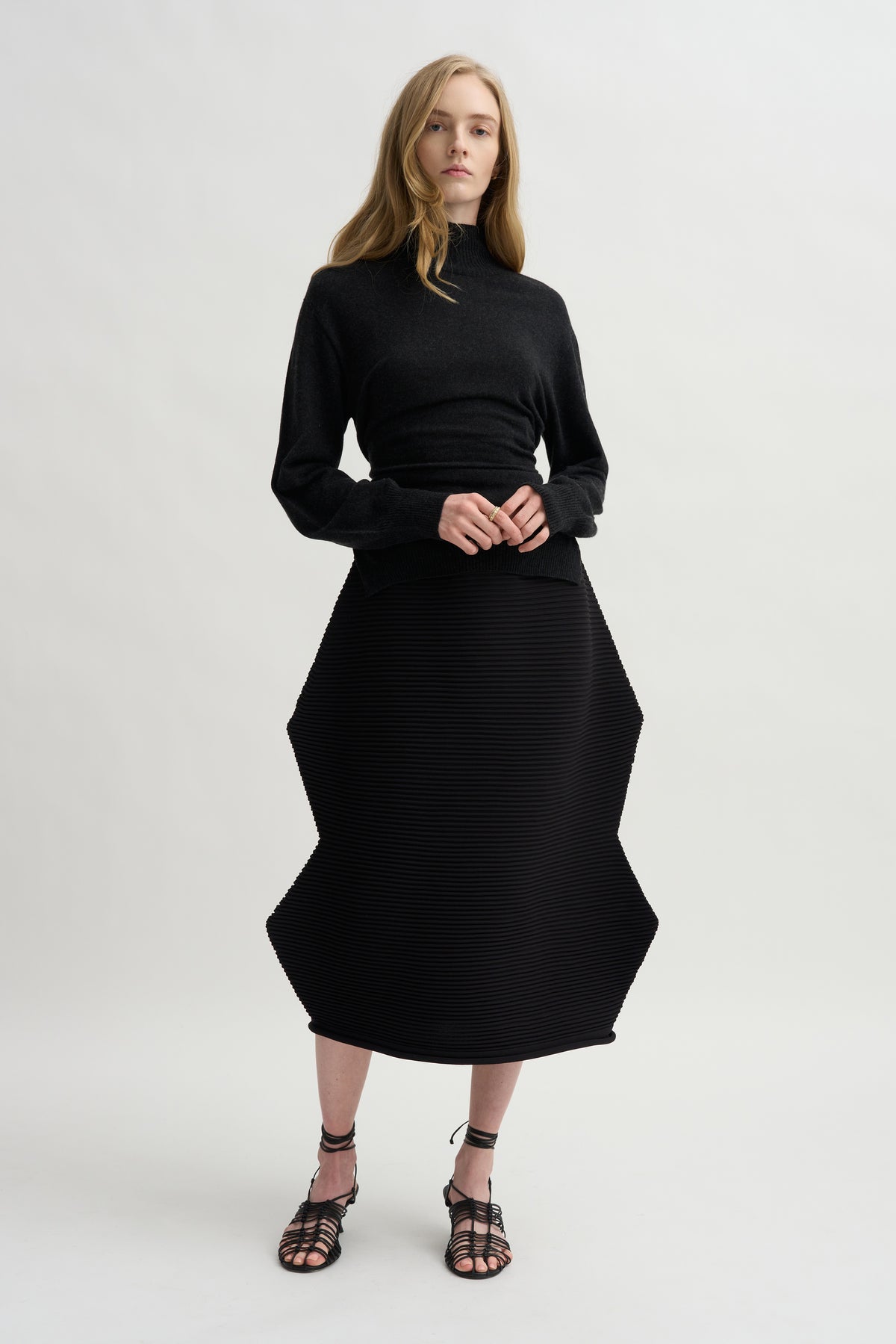 Silk Cashmere Knit, Charcoal