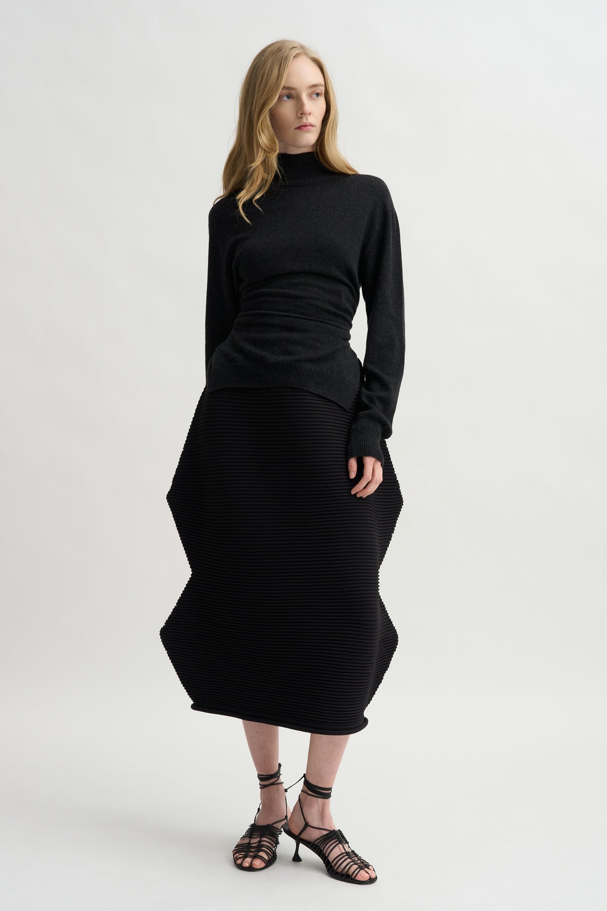 Silk Cashmere Knit, Charcoal