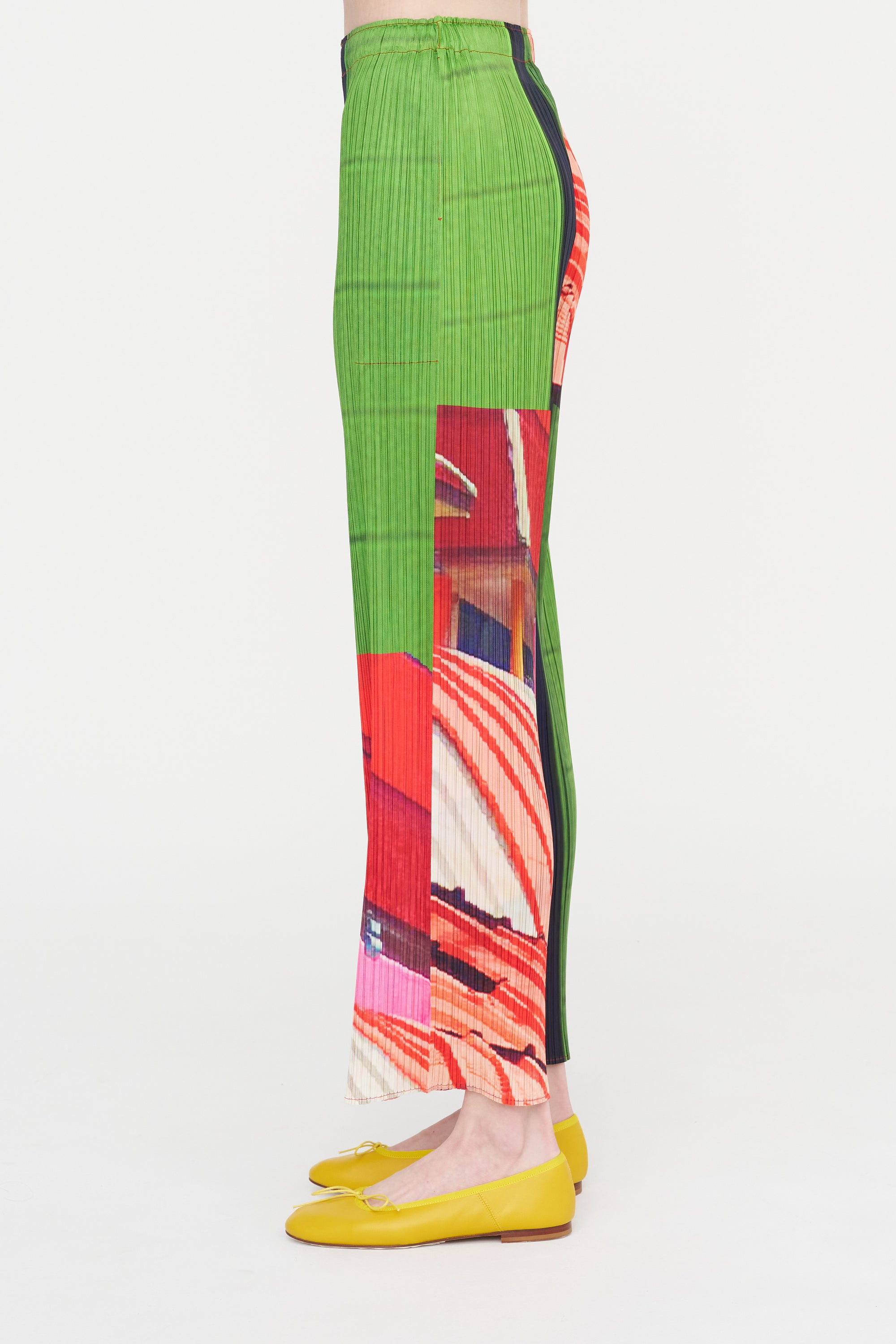 City Collage Pants, Red &amp; Green