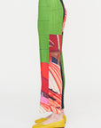 City Collage Pants, Red & Green