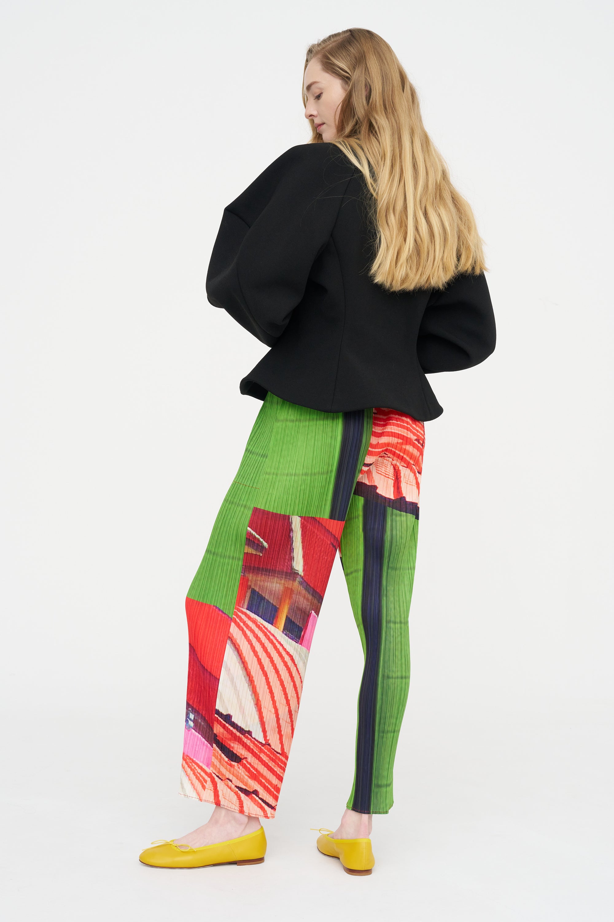 City Collage Pants, Red &amp; Green